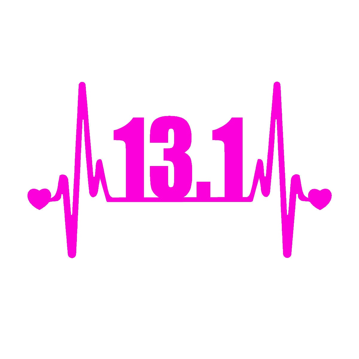 13.1 Half Marathon Running V2 (2 Pack) Heartbeat Lifeline  - 7"  Vinyl Decal Window Sticker - Version 2 Version 2 - Thumbnail 4