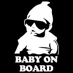 COOL Baby on Board 6&quot; Vinyl Decal Window Sticker