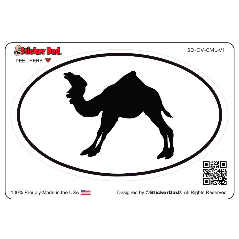 Camel Oval Vinyl Decal Sticker - 4" Full Color