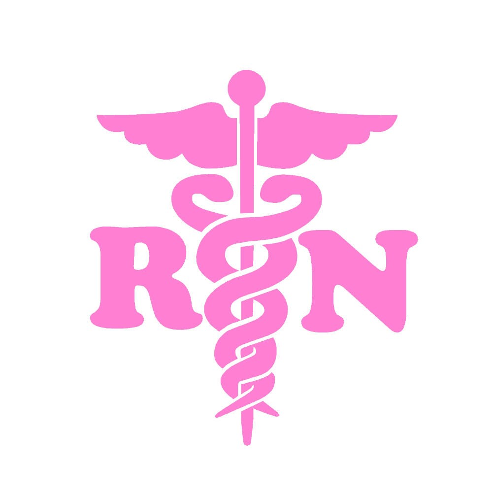Caduceus Medical Cross RN  - 5"  Vinyl Decal Window Sticker - Thumbnail 3