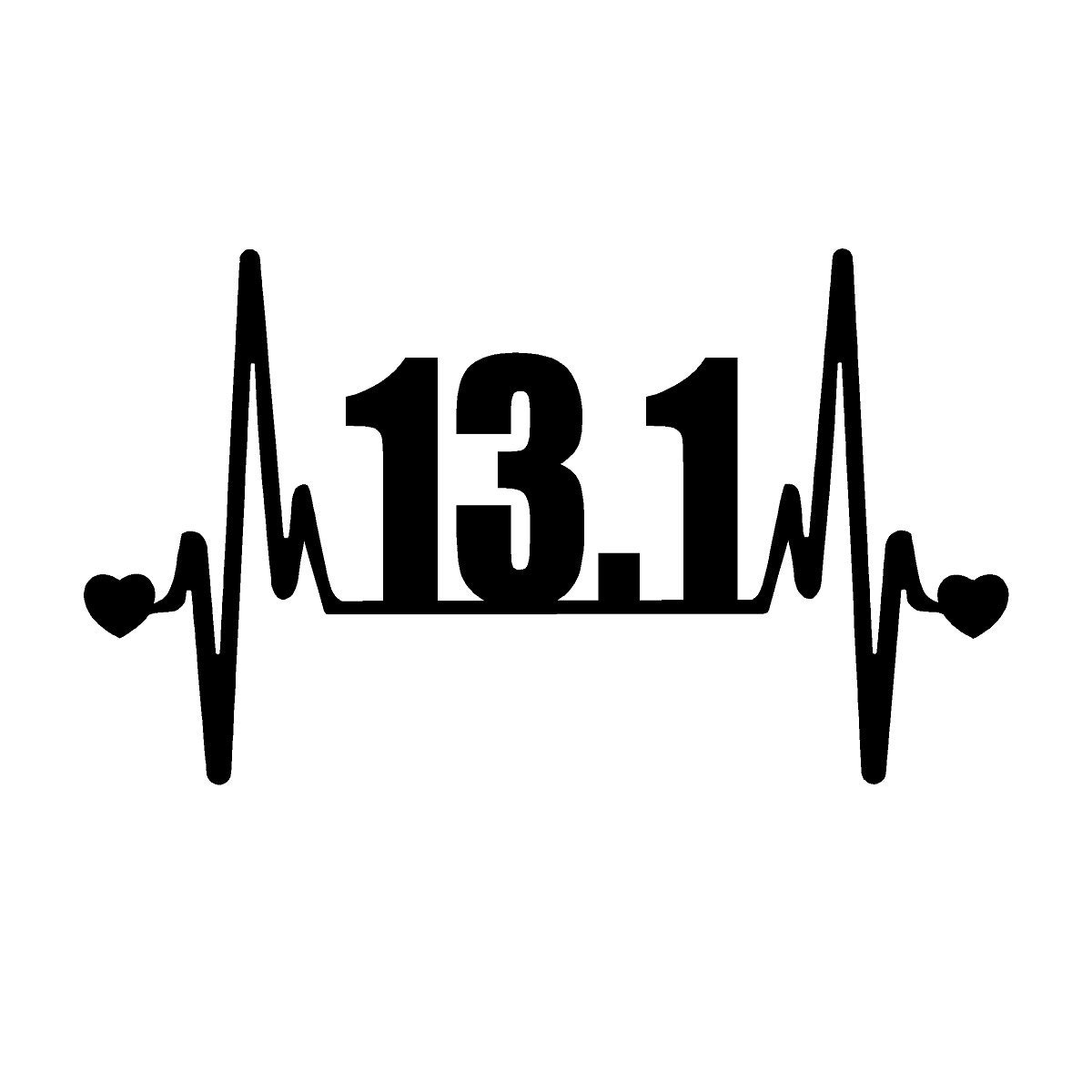 13.1 Half Marathon Running V2 (2 Pack) Heartbeat Lifeline  - 7"  Vinyl Decal Window Sticker - Version 2 Version 2 - Thumbnail 6