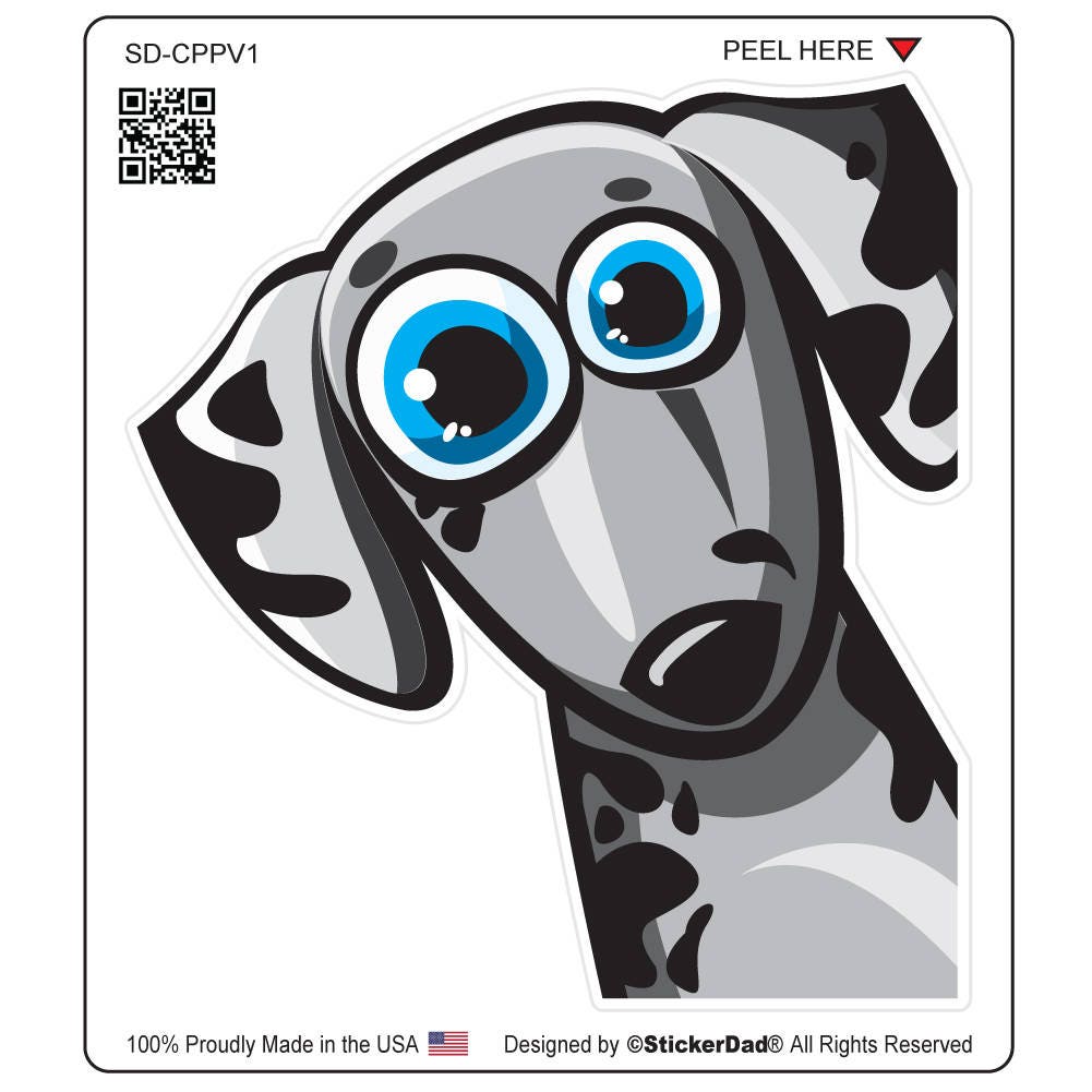 Cute Puppy Peeking V1 - size: 5" - Full Color Printed Vinyl Decal Window Sticker - Cars, Trucks, Ipad, Notbooks, Etc.