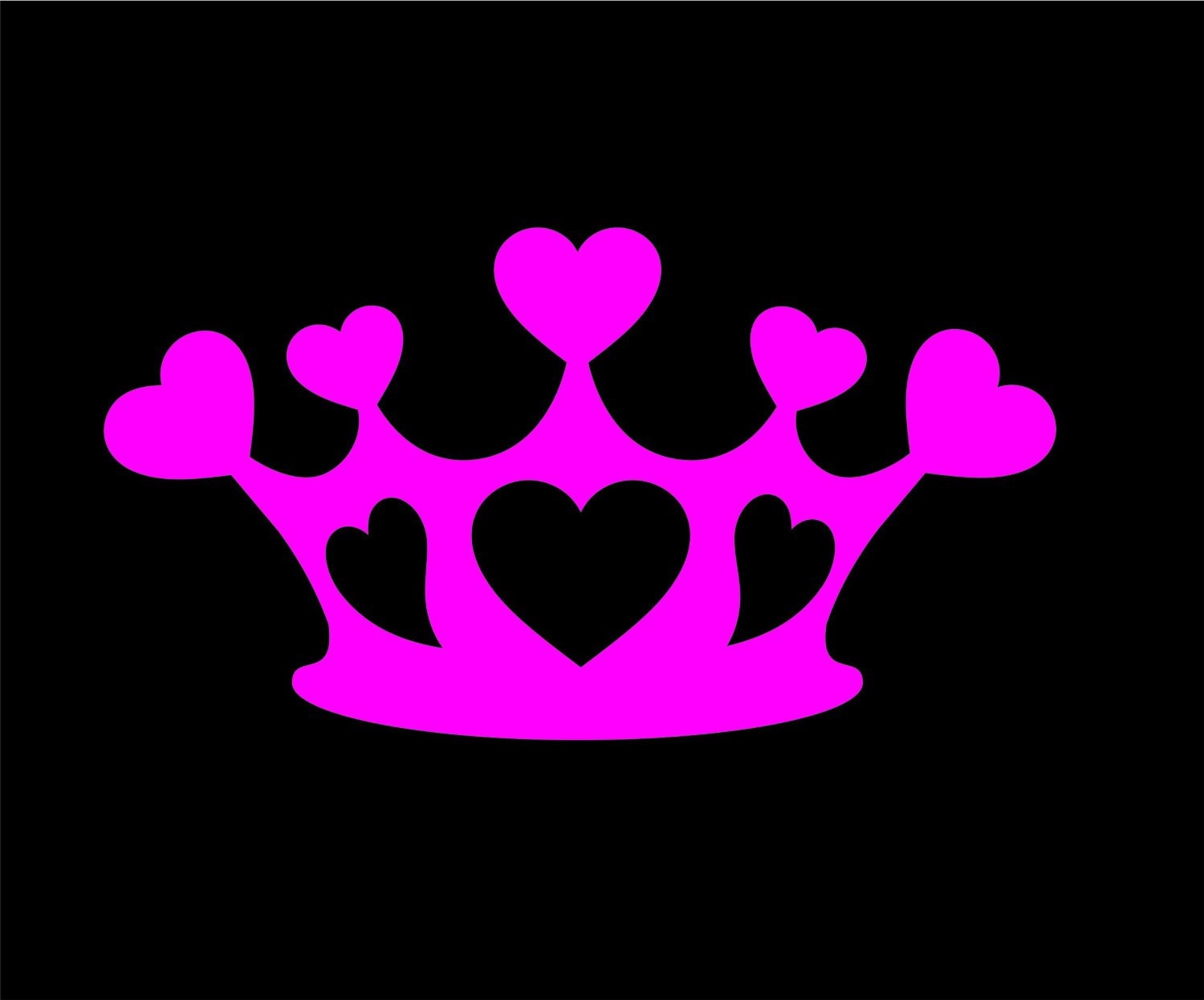 CROWN WITH HEARTS 5" Vinyl Decal Window Sticker - Thumbnail 3