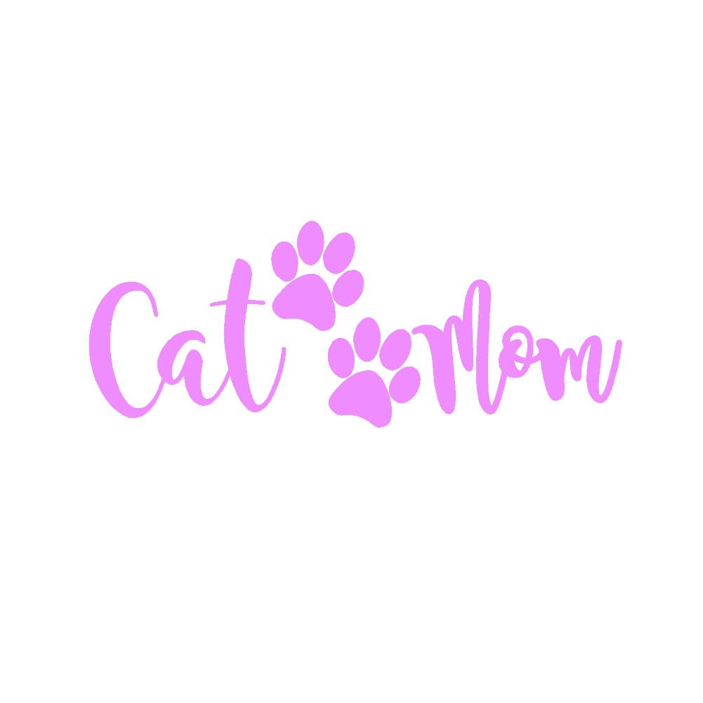 Cat Mom V3 - 7" Vinyl Decal Window Sticker - Thumbnail 2