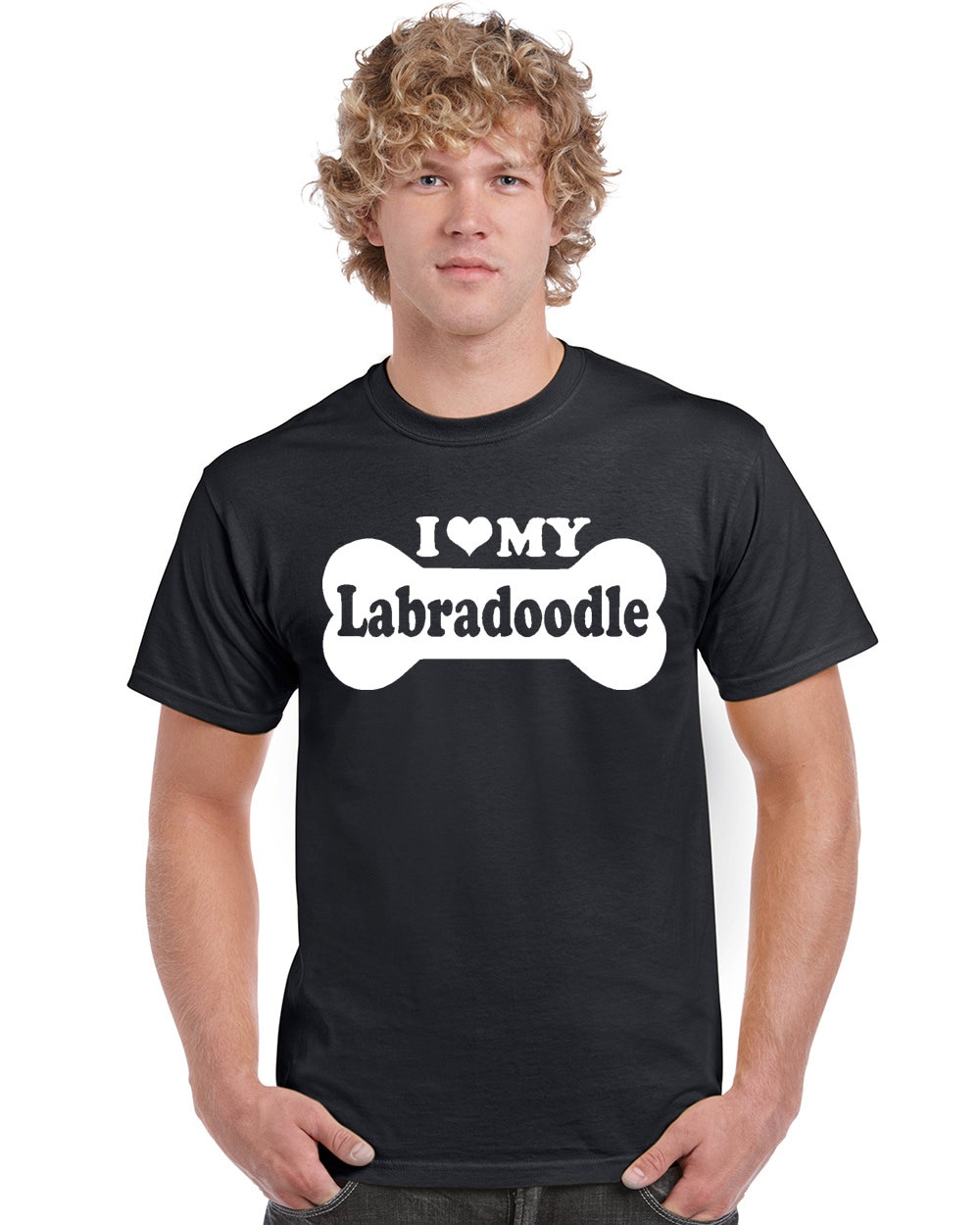 StickerDad® I LOVE MY Labradoodle T-shirt 100% Cotton Tee - High Quality - Made in the USA