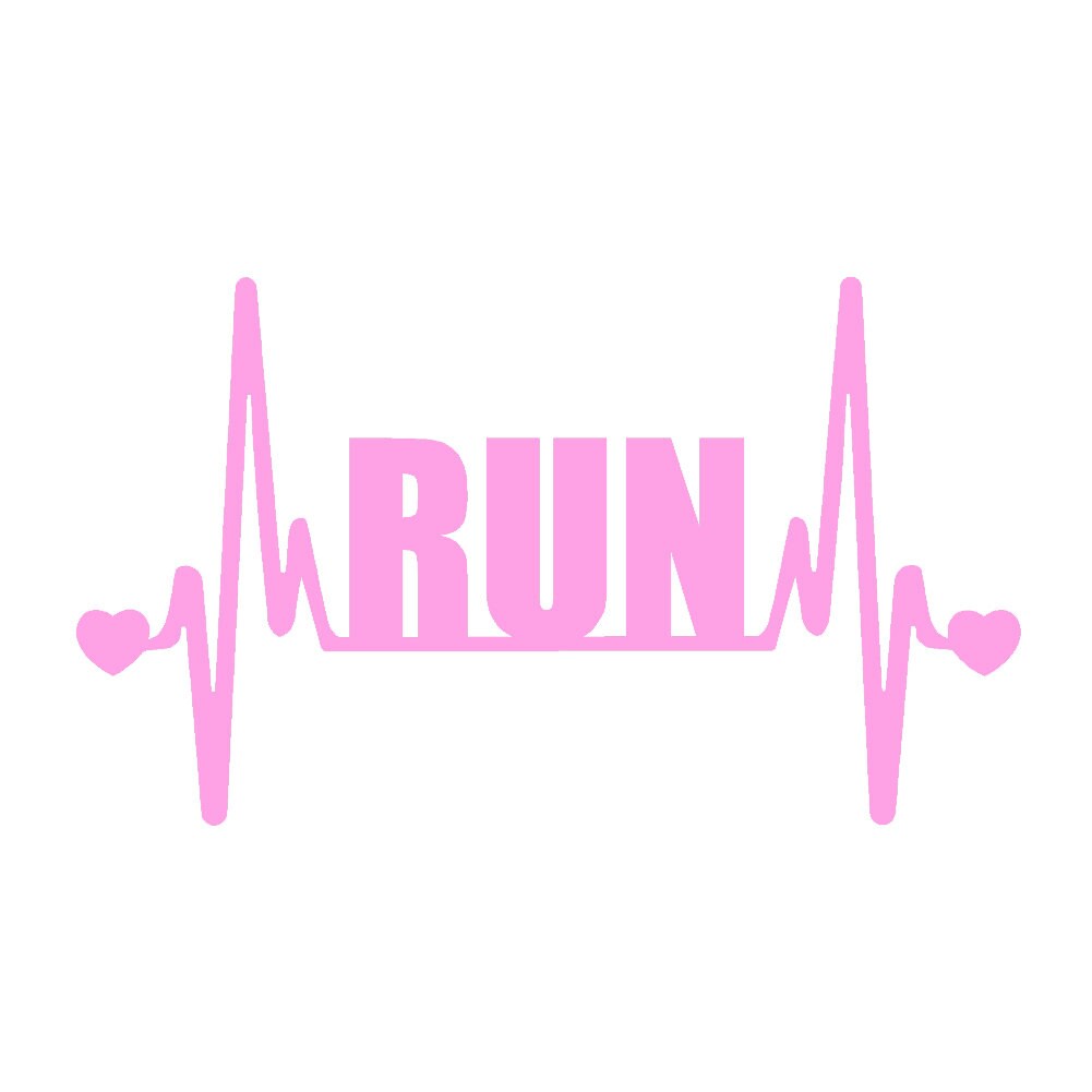 RUN Marathon Running V2 Heartbeat Lifeline  - 7"  Vinyl Decal Window Sticker - Version 2 Version 2 - Thumbnail 3
