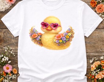 Cute Duckling Floral 1248 PNG – Sublimation & DTF (Digital Download)