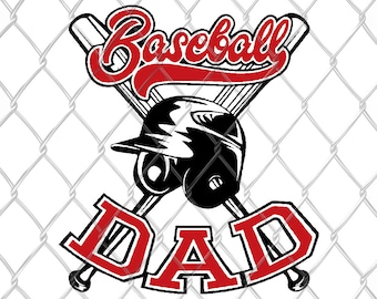 Baseball Papà - SVG Cut File DXF Silhouette Studio Vinile Digital Cut Files per Cricut, Silhouette