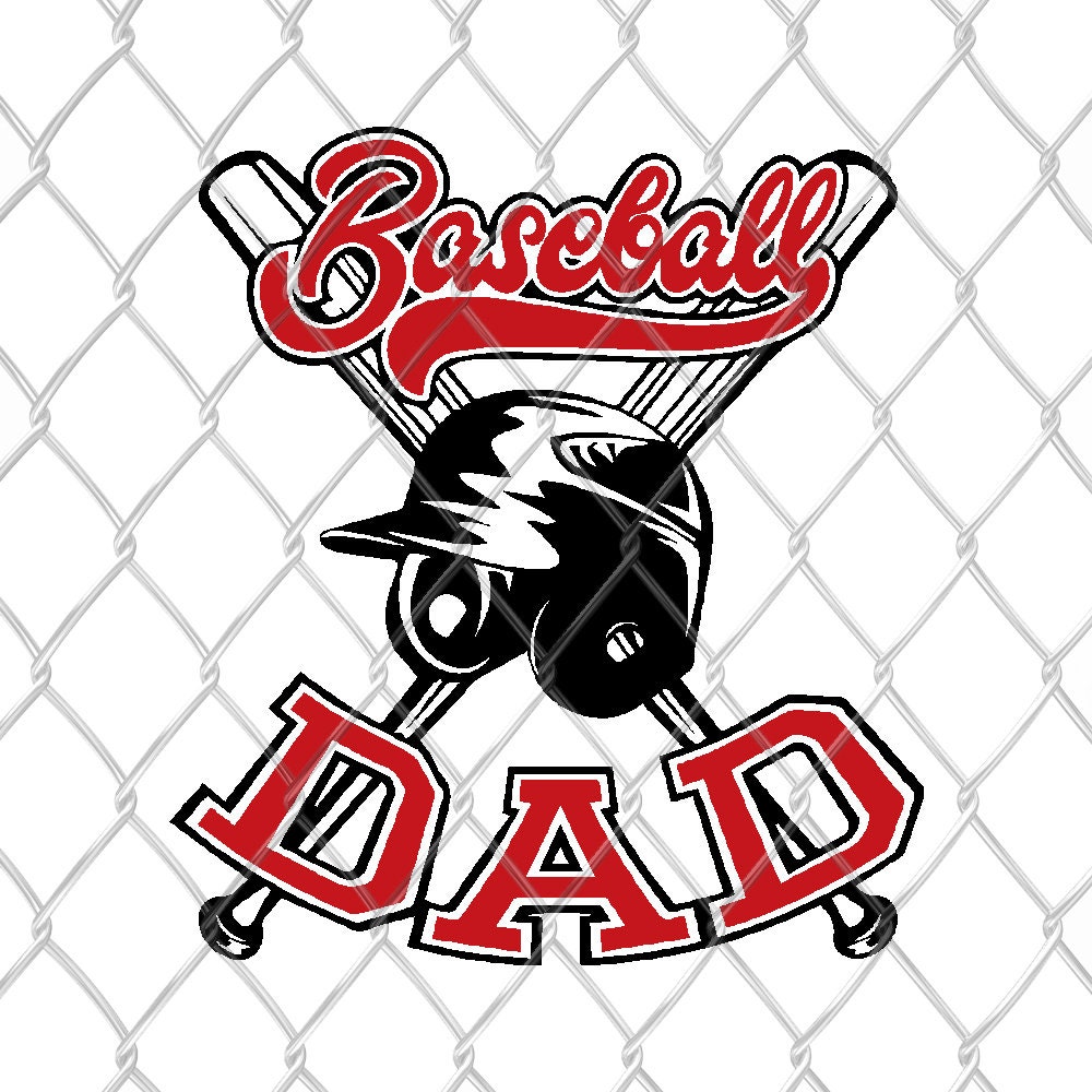 Baseball Dad - SVG Cut File DXF Silhouette Studio Vinyl Digital Cut Files for Cricut, Silhouette
