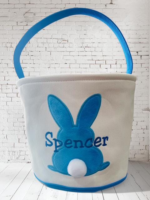 Personalized Easter Basket, Embroidered Name Easter Baskets, Kids Easter Gift,Bunny Basket for Kids, Easter Bags for Boys Girls Easter Gifts - Thumbnail 2