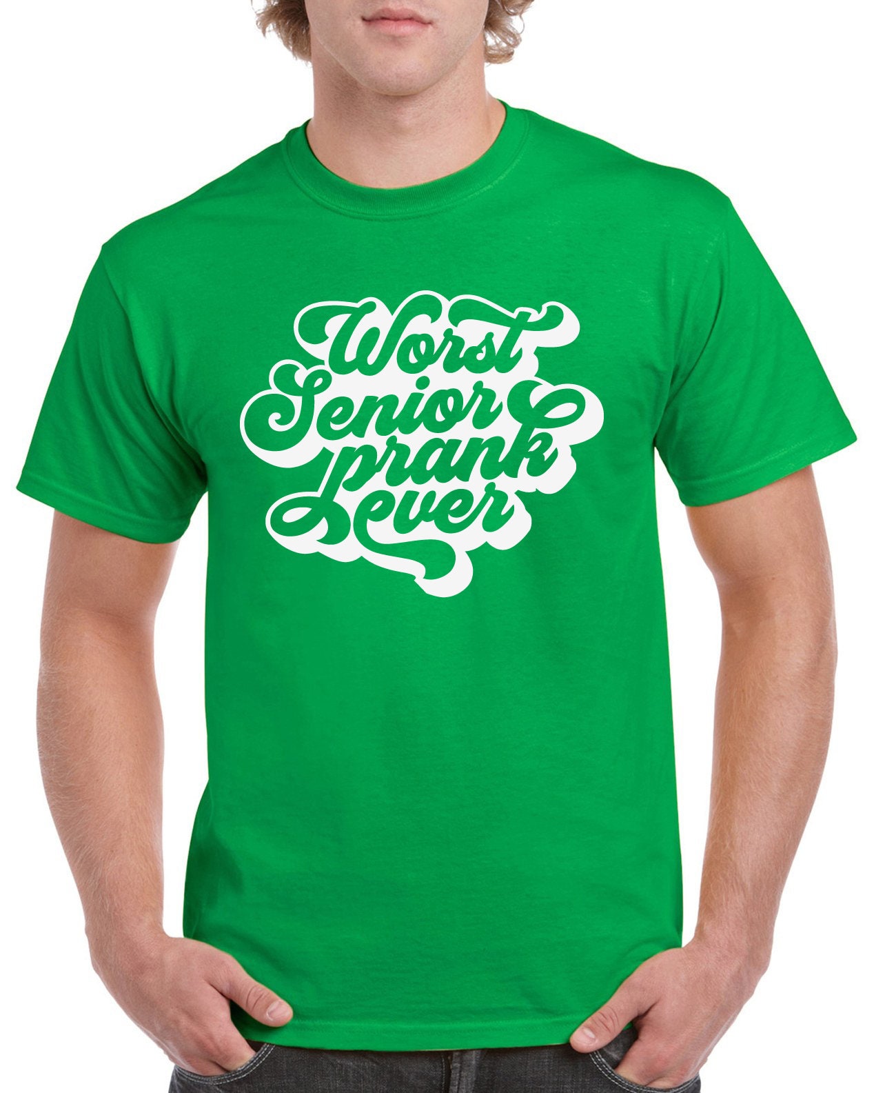 StickerDad® Worst Senior Prank Ever T-Shirt - Personalizable - 100% Cotton Tee - High Quality - Made in the USA - Thumbnail 4