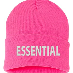 ESSENTIAL Worker Embroidered Cuffed Beanie Hat, Embroidered Gift, Essential Worker, Winter Hat Unisex, Cuffed Beanie, Gift, Beanie