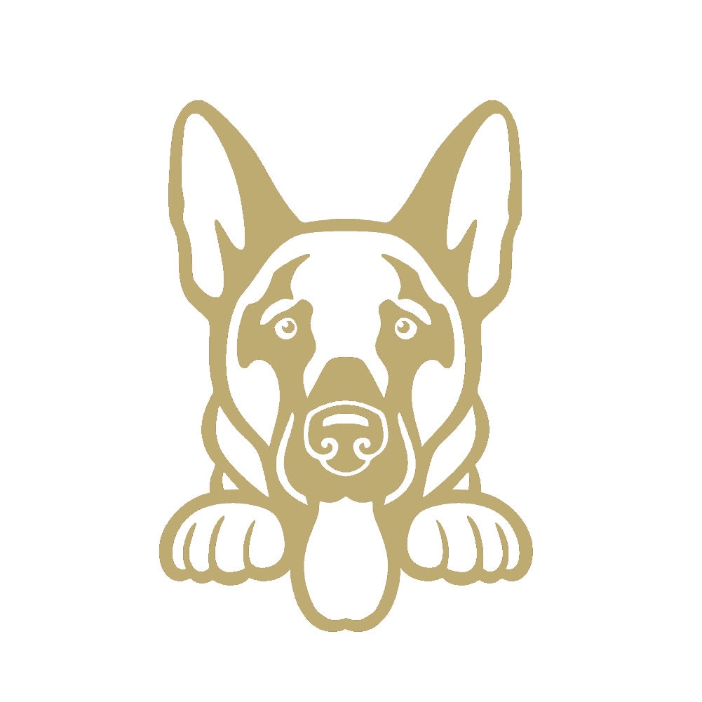 German Shepherd Peeking Cute Dog 11" Vinyl Decal Window Sticker - Thumbnail 2