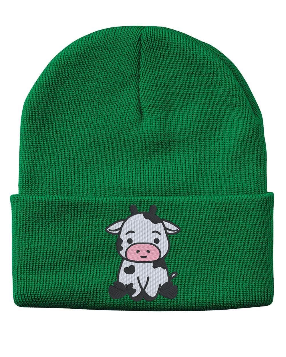 CUTE COW V1 Cuffed Beanie Embroidered Hat, Embroidered Gift, Winter Hat Unisex, Cuffed Beanie, Baby Cow, Gift, Beanie - Thumbnail 7