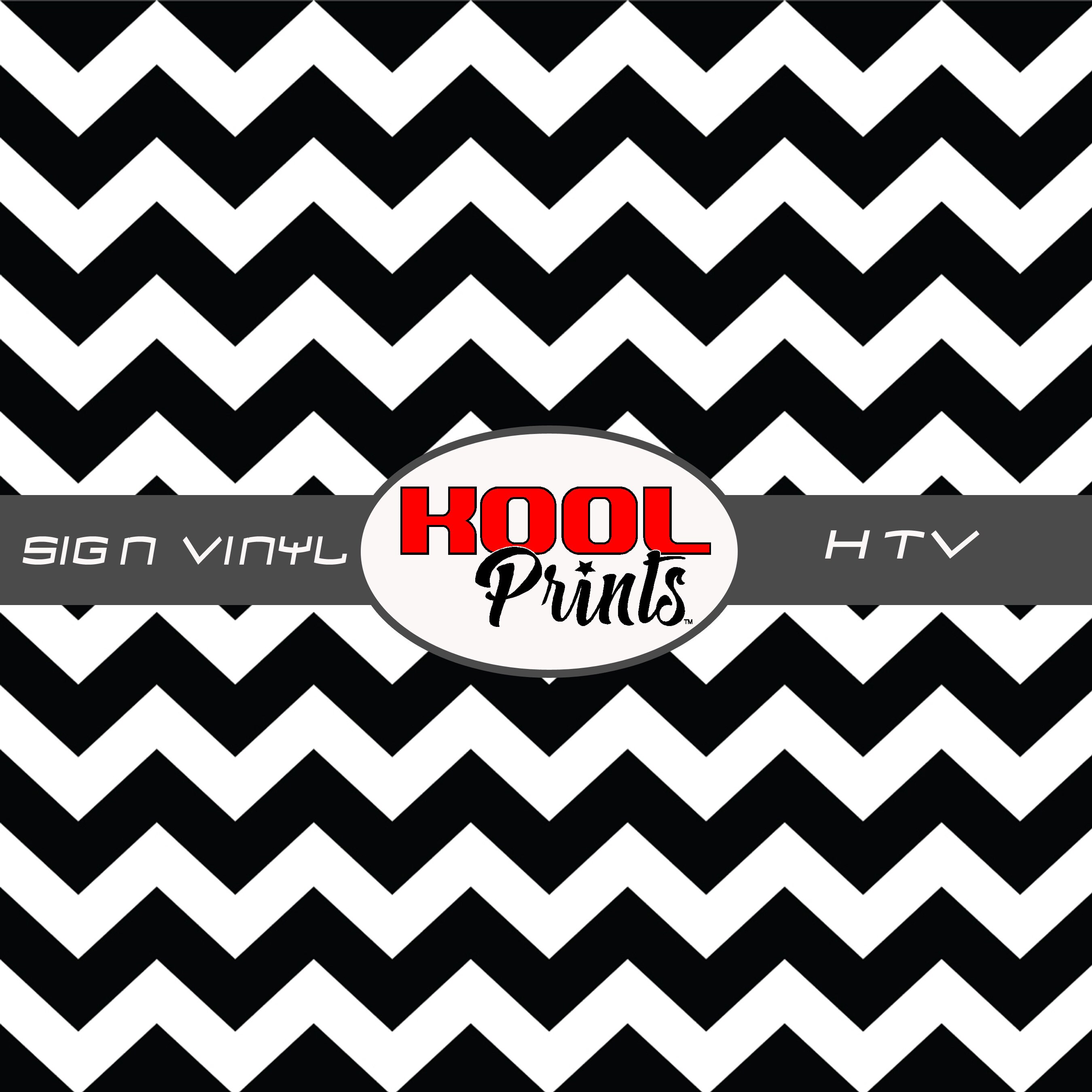 Kool Prints™ ZigZag BW Pattern Printed Vinyl, Printed Patterned Vinyl, Outdoor Vinyl, Decal Vinyl, Monogram Vinyl