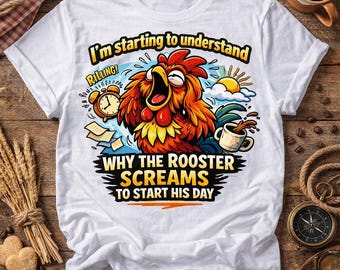 Morning Rooster 118 PNG – Sublimation & DTF (Digital Download)