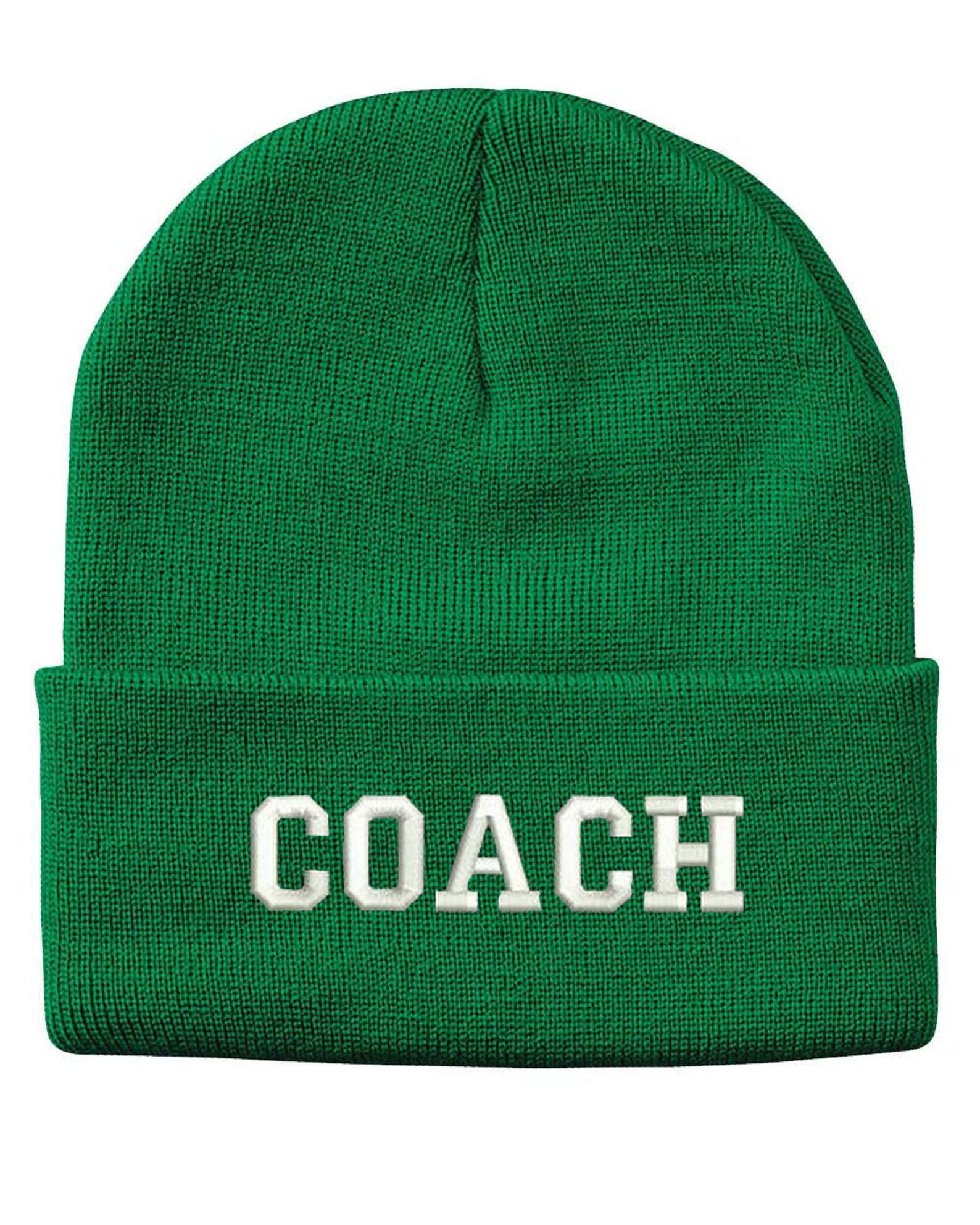 COACH Embroidered Cuffed Beanie Hat Soccer Football Etsy