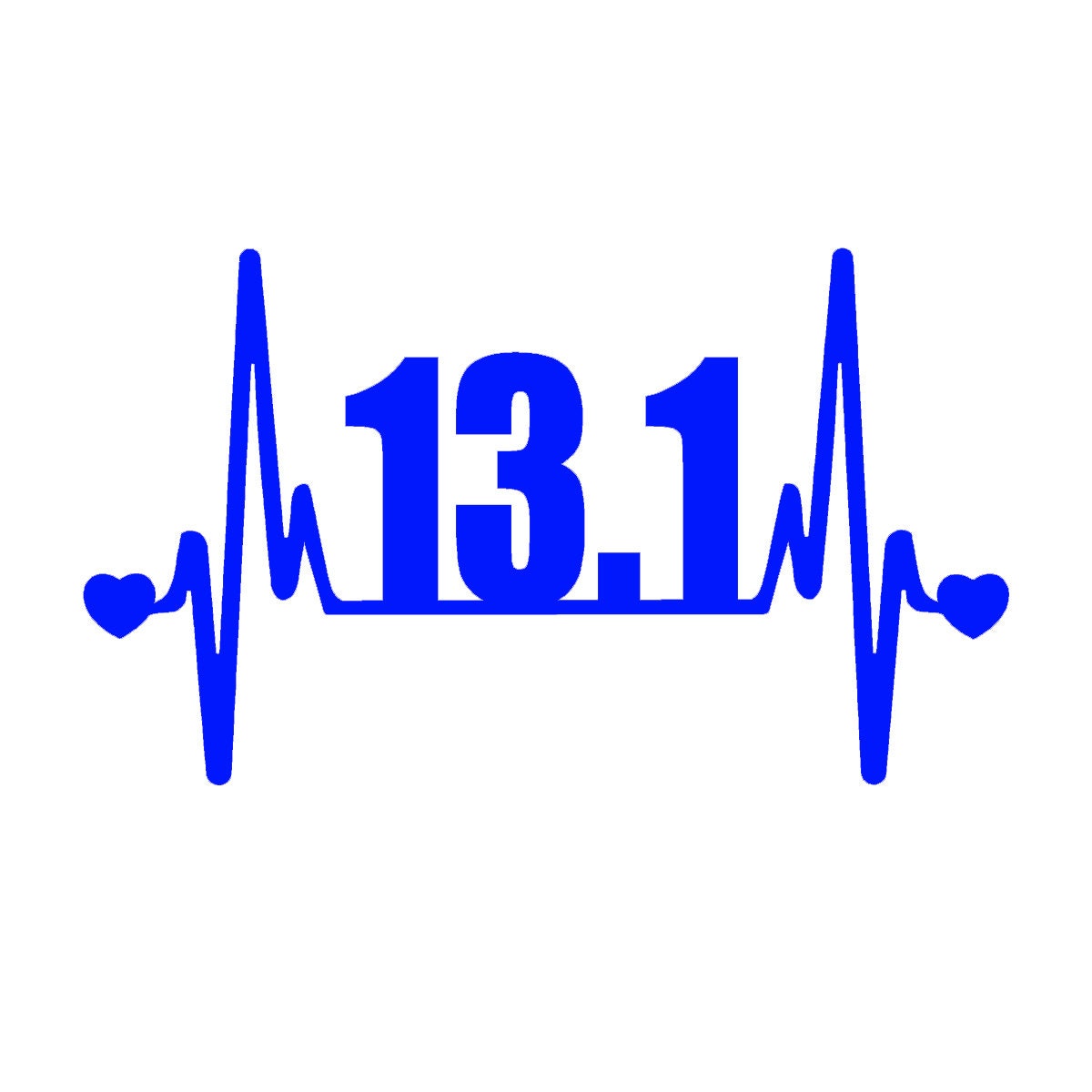 13.1 Half Marathon Running V2 (2 Pack) Heartbeat Lifeline  - 7"  Vinyl Decal Window Sticker - Version 2 Version 2 - Thumbnail 2