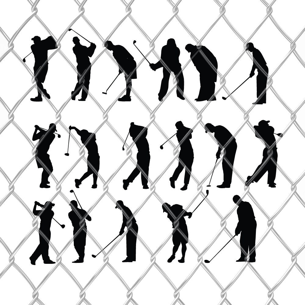 Golfer Silhouettes Vol. 1 - SVG Cut File DXF Silhouette Studio Vinyl Digital Cut Files for Cricut, Silhouette