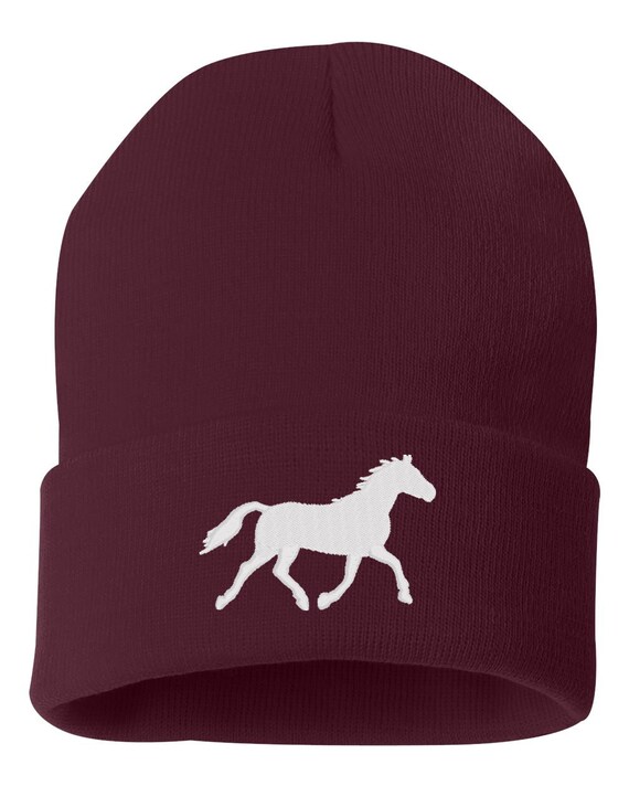 RUNNING HORSE Silhouette Cuffed Beanie 