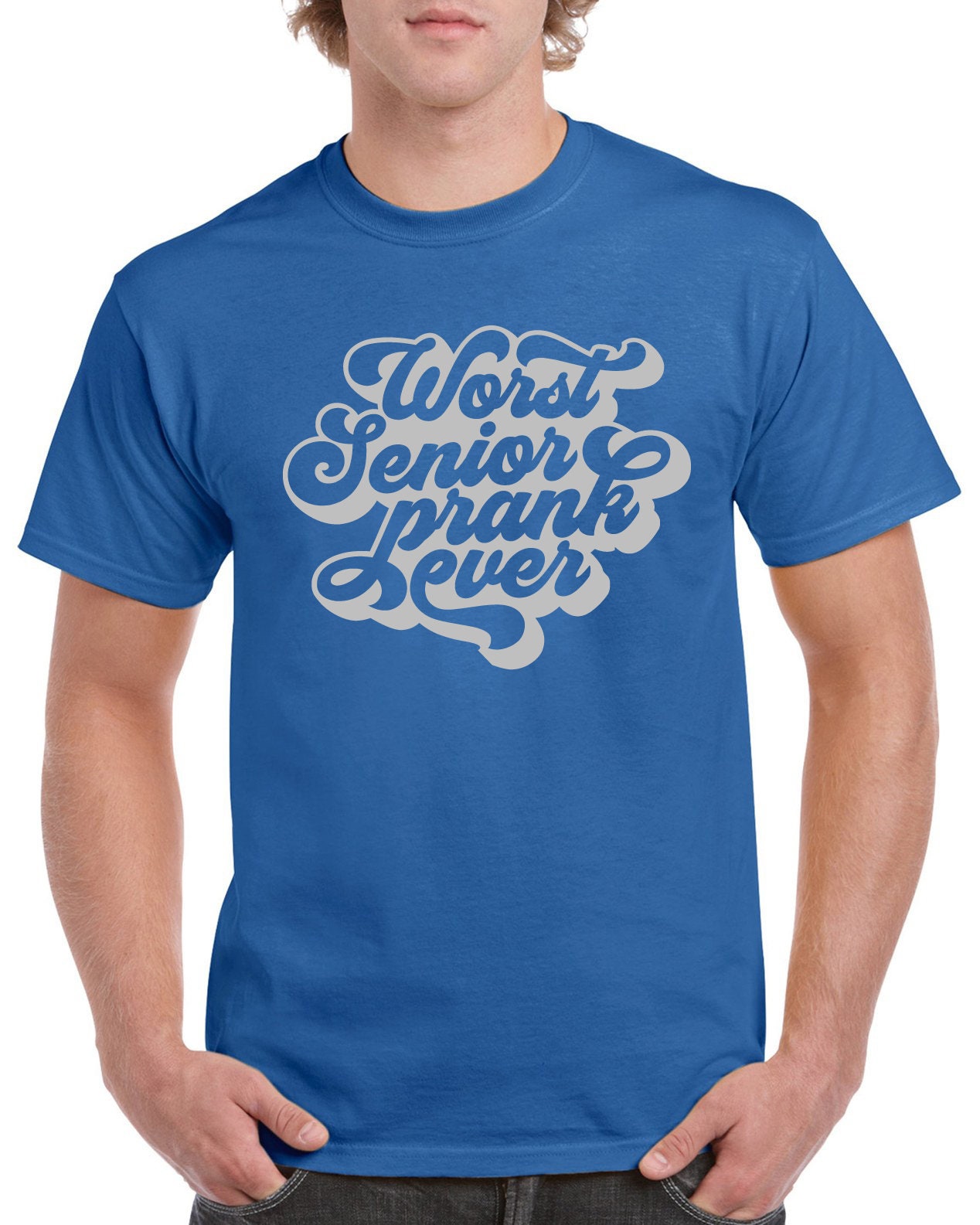 StickerDad® Worst Senior Prank Ever T-Shirt - Personalizable - 100% Cotton Tee - High Quality - Made in the USA - Thumbnail 5