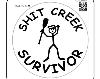 Sh*t Creek Survivor Funny Cool Car Truck Window Vinyl Decal Sticker 12 COLORS Sh*t Creek Survivor Funny Cool Car Truck Window Vinyl Decal Sticker 12 COLORS