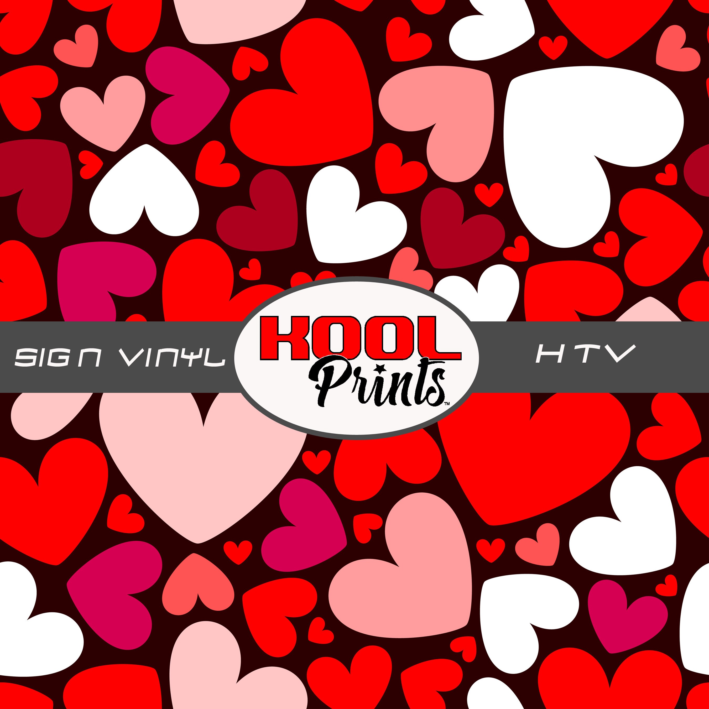 Kool Prints™ True LOVE 736 Pattern Printed Vinyl, Printed Patterned Vinyl, HTV and Outdoor Vinyl, HTV, Decal Vinyl, Monogram Vinyl