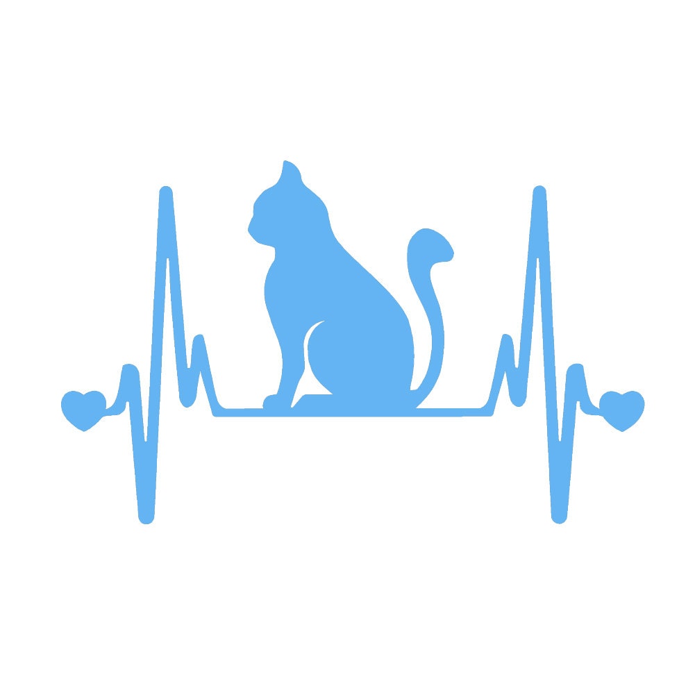 CAT Heartbeat (2 Pack) Lifeline V2 - 7 inch Vinyl Decal Window Sticker - Thumbnail 5
