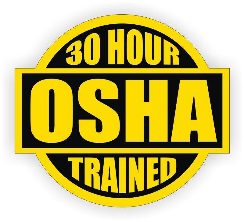 30 Hour OSHA Trained (4 Pack) 2" round Yellow/Black Full Color Printed Vinyl Decal Hard Hat Helmet Window Sticker