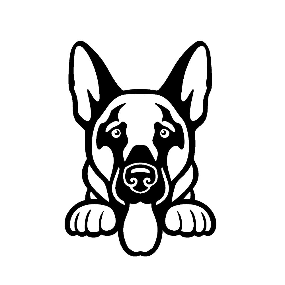 German Shepherd Peeking Cute Dog 11" Vinyl Decal Window Sticker