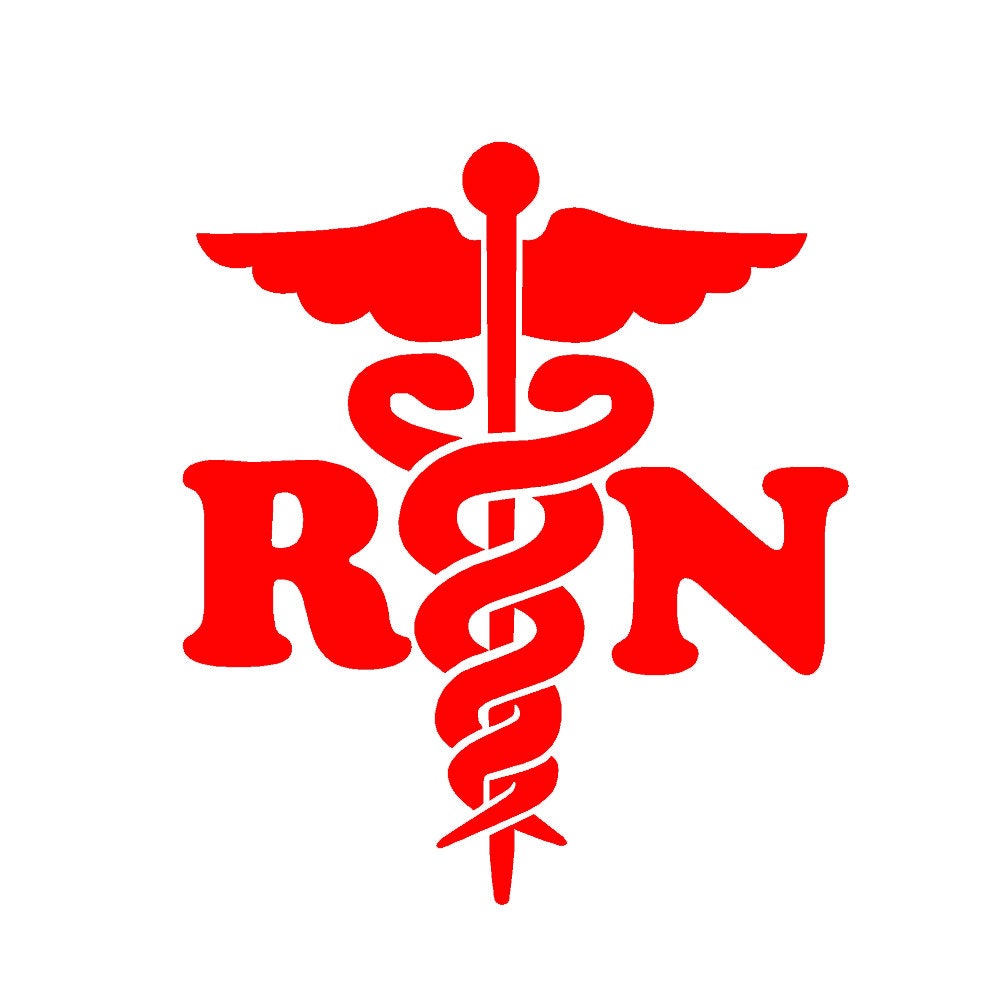 Caduceus Medical Cross RN  - 5"  Vinyl Decal Window Sticker - Thumbnail 4