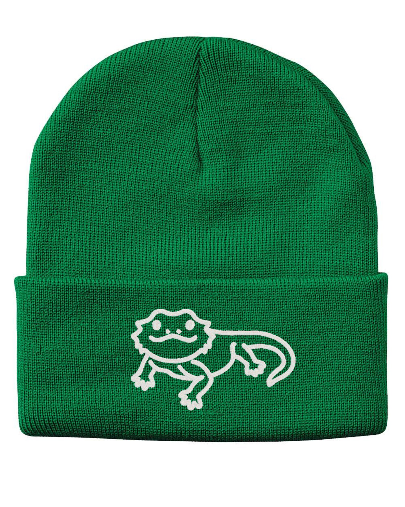 Cute Bearded Dragon Embroidered Cuffed Beanie Hat Embroidered Etsy