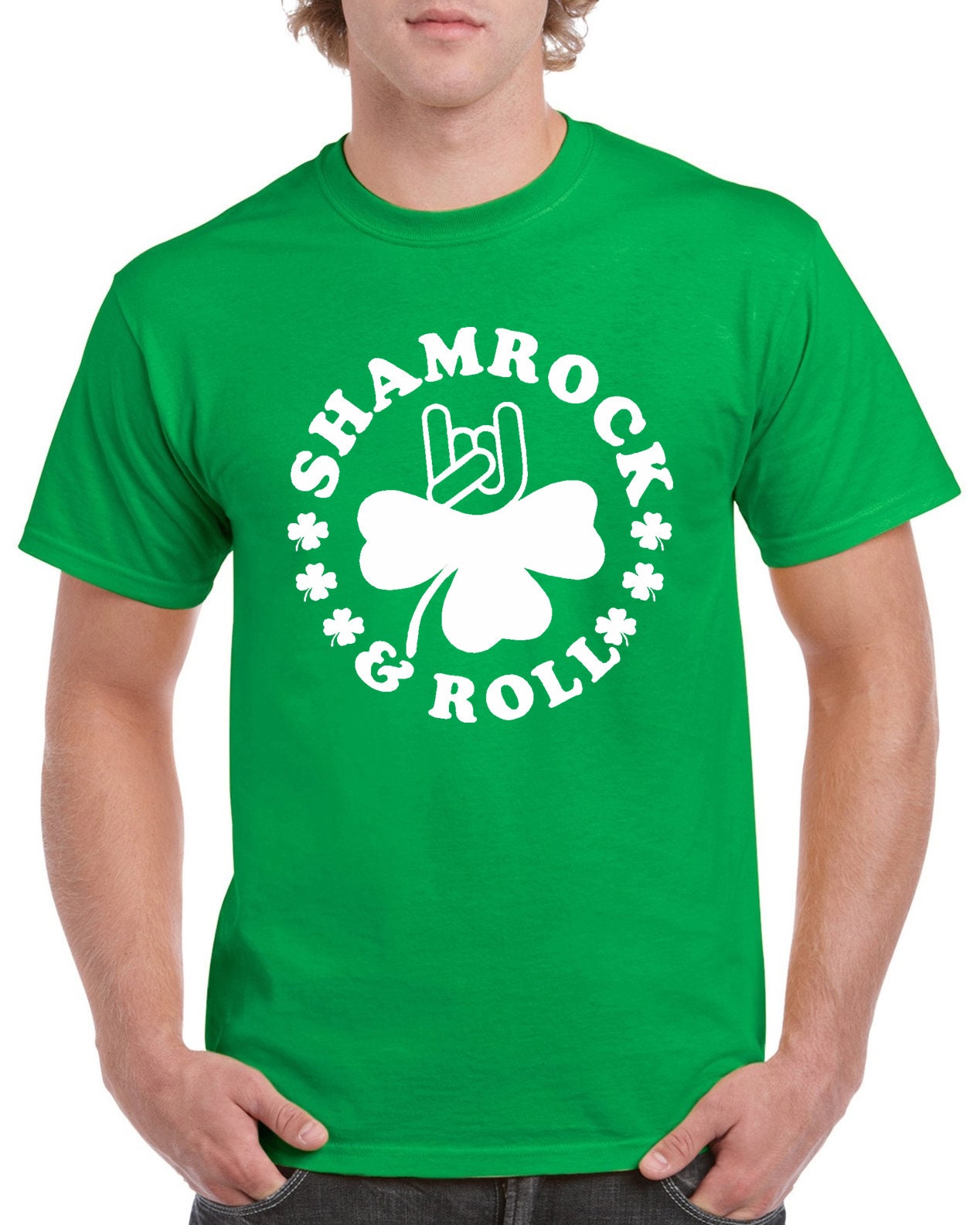 StickerDad® SHAMROCK and Roll T-shirt 100% Cotton Tee - High Quality - Made in the USA