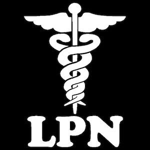 Caduceus Medical Cross - LPN 5&quot; Vinyl Decal Window Sticker