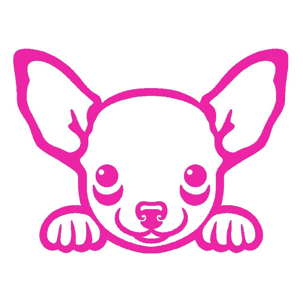 2 Pack - Chihuahua Peeking Cute Dog 5" Vinyl Decal Window Sticker - Thumbnail 6
