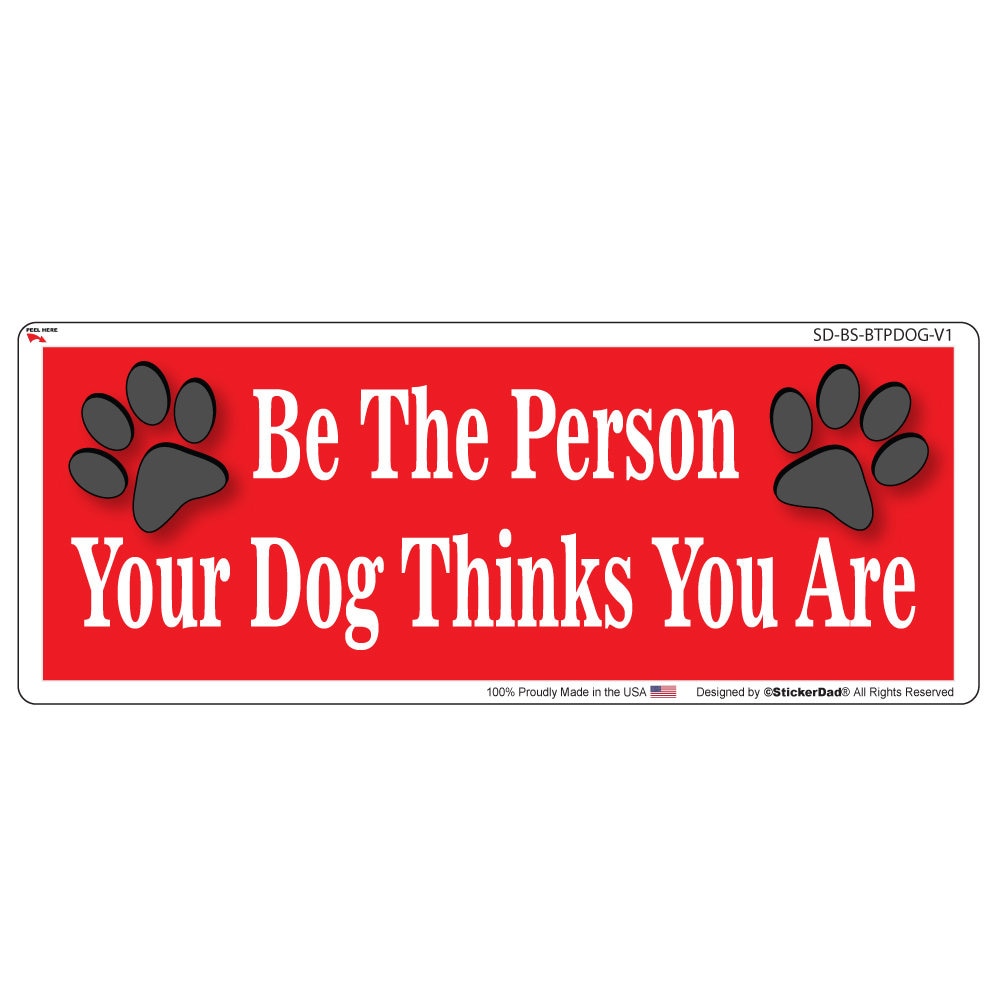 Be The Person Your Dod Thinks You Are - size: 9" x 4" (red) - Full Color Printed Vinyl Decal Bumper Sticker Window Sticker