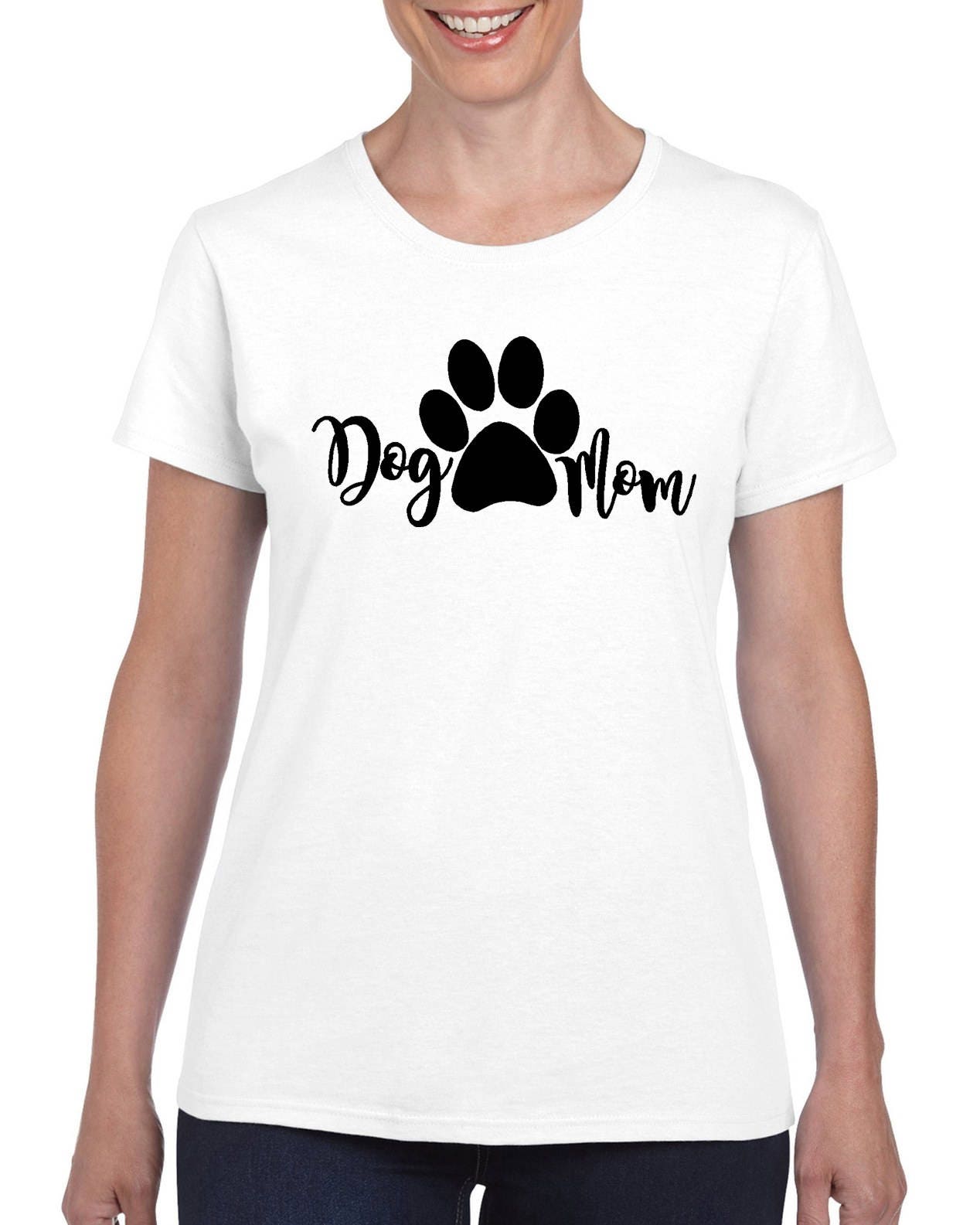 DOG MOM V1 Woman's T-shirt by StickerDad®  - 100% Cotton Tee - High Quality - Made in the USA - Thumbnail 5