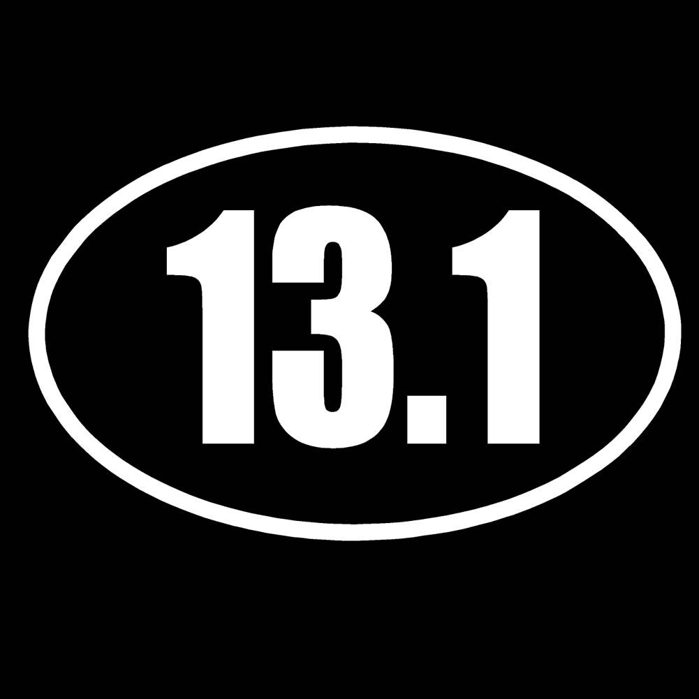 2 Pack - 13.1 HALF Marathon Running 5" Vinyl Decal Window Sticker