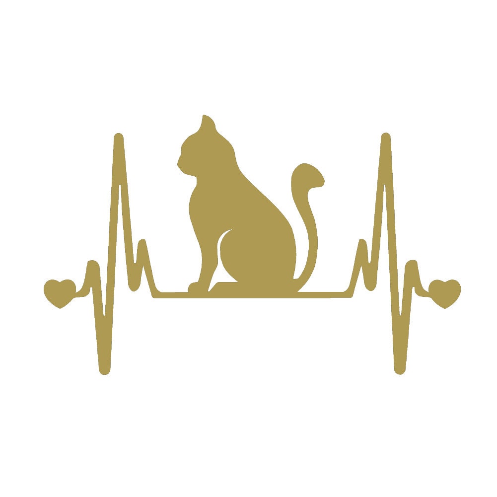 CAT Heartbeat (2 Pack) Lifeline V2 - 7 inch Vinyl Decal Window Sticker - Thumbnail 3