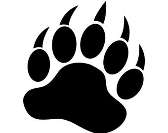 Bear Paw - Grizzly Brown Black Bear - 5 inch Vinyl Decal Sticker