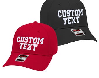 Cappello ricamato personalizzato - Cappellino da baseball basso con testo personalizzato, regolabile a 6 pannelli, stile n. 19-536
