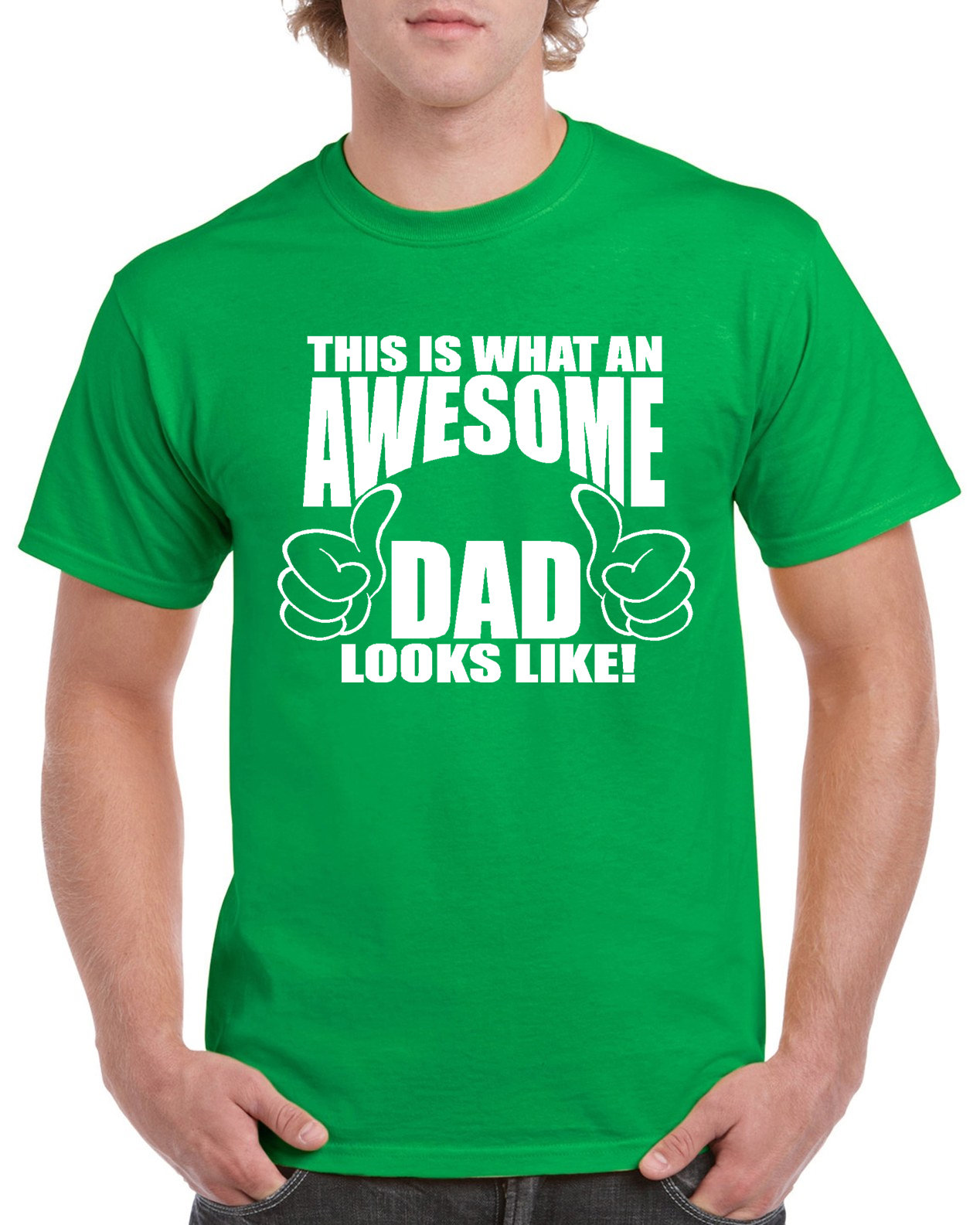 This is what an Awesome Dad Looks like - Off Duty T-shirt 100% Cotton Tee by StickerDad® - High Quality - Made in the USA - Thumbnail 3