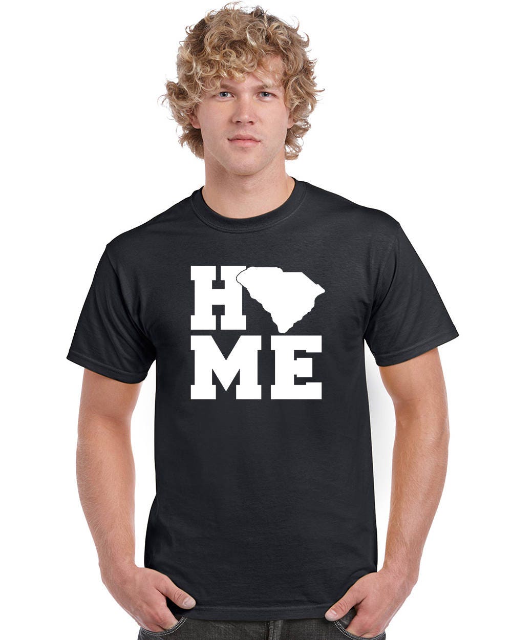 StickerDad® HOME State SC South Carolina T-shirt 100% Cotton Tee - High Quality - Made in the USA