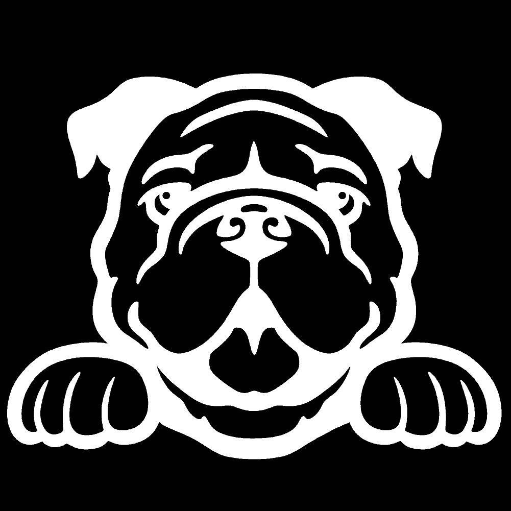 2 Pack - Bulldog Peeking Cute Dog 5" Vinyl Decal Window Sticker - Thumbnail 6