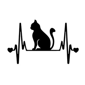 CAT Heartbeat Lifeline V2 - 7 inch Vinyl Decal Window Sticker