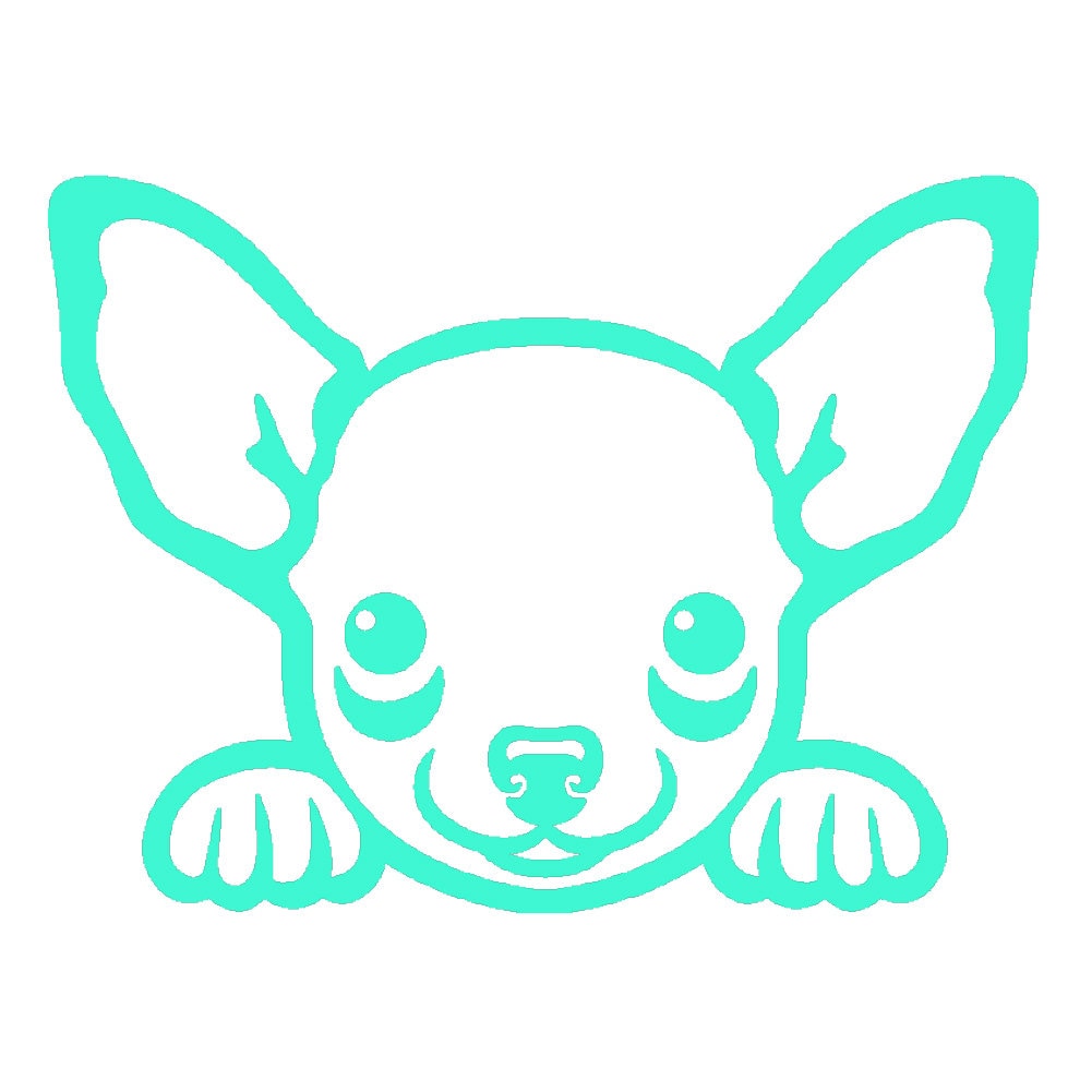 2 Pack - Chihuahua Peeking Cute Dog 5" Vinyl Decal Window Sticker - Thumbnail 7