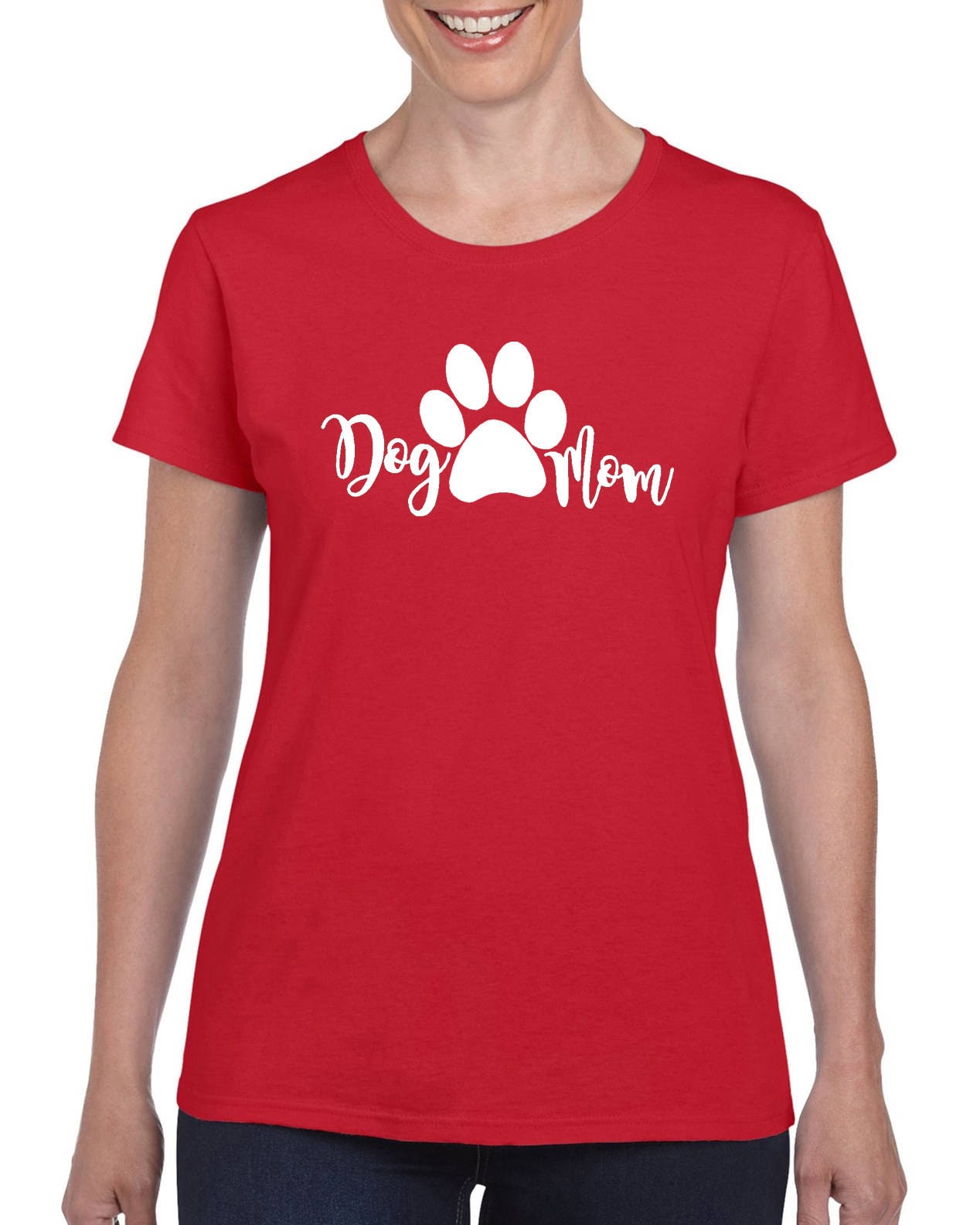 DOG MOM V1 Woman's T-shirt by StickerDad®  - 100% Cotton Tee - High Quality - Made in the USA