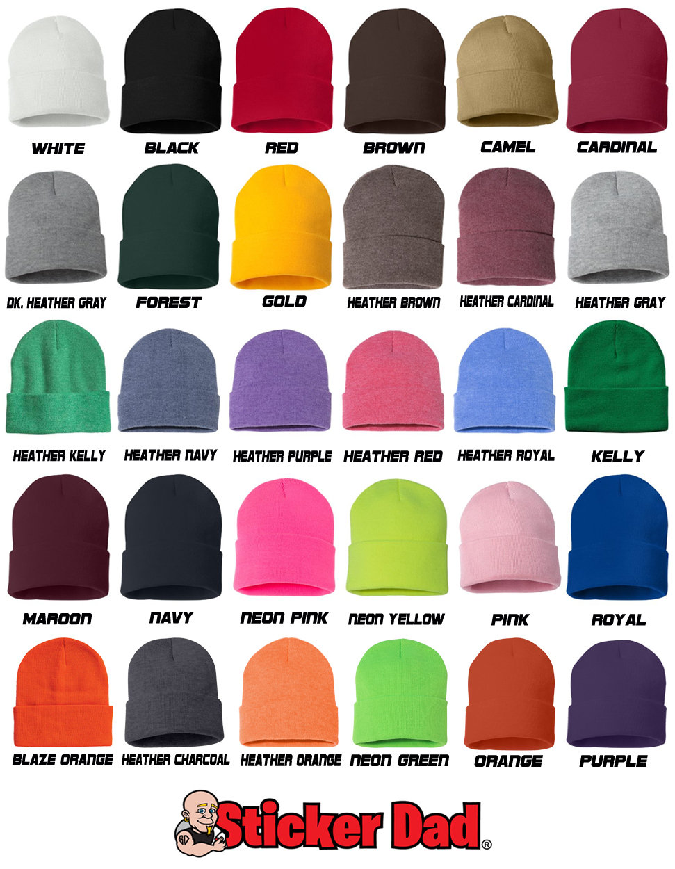 Custom Embroidered Cuffed Beanies, Embroidery Cap, Personalized Hat, Text Knit Hat, 12" Beanie, Winter Hat , Hat Beanie, Cuffed Beanie - Thumbnail 2