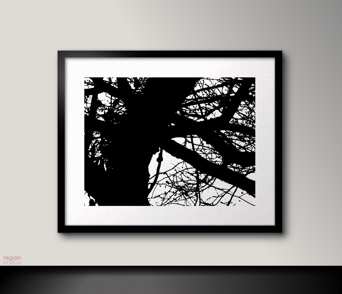 Black and White Printable Tree Art Print Tree Wall Art Black Etsy