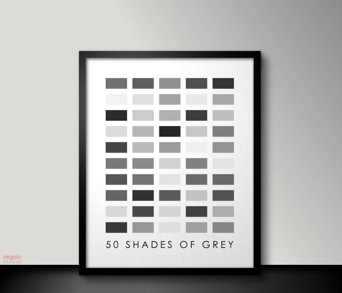 50 Shades of Grey Grey Wall Art Grey Wall Decor Printable | Etsy